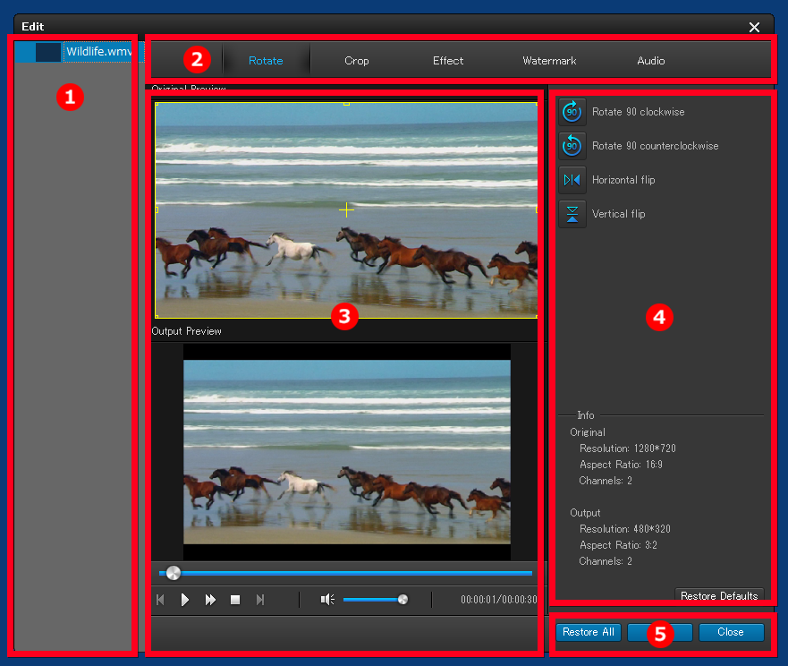 スマホWOW!!!(スマホワオ) 音楽・動画変換 for iPhone 編集画面