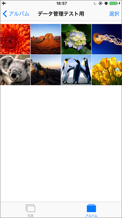 パソコンから写真をiPhoneに取り込む, iPhoneでパソコンから転送された写真を確認