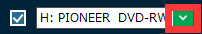 書き込みできるドライブを選択